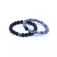 

2020 new men and women fashion gift bracelet lava rock combination bracelet wholesale