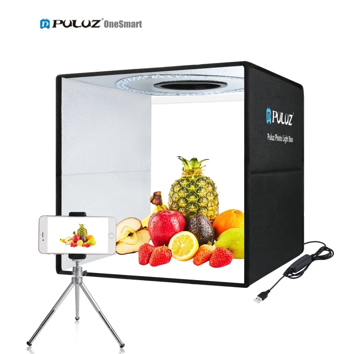 

New Designs PULUZ 40cm Portable 6 Dual-side Color Backdrop Ring Light USB Fond Studio Photo Lighting Product Shooting Tent Box