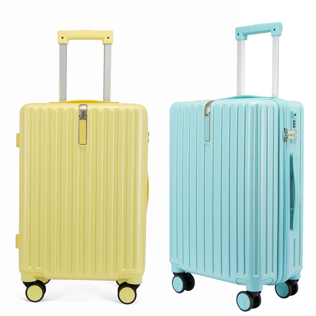 

20/24/28/30/32 inch travel trolley abs pc 100% luggage bag suitcase spinner yellow luggage sets