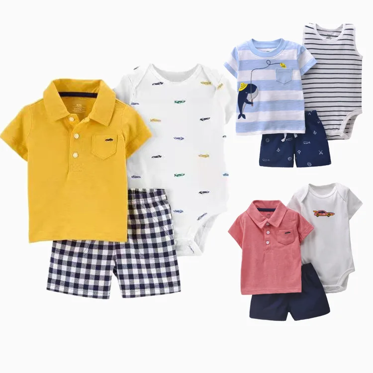 

2021 summer new baby children's clothing male baby cartoon T-shirt bag fart shorts