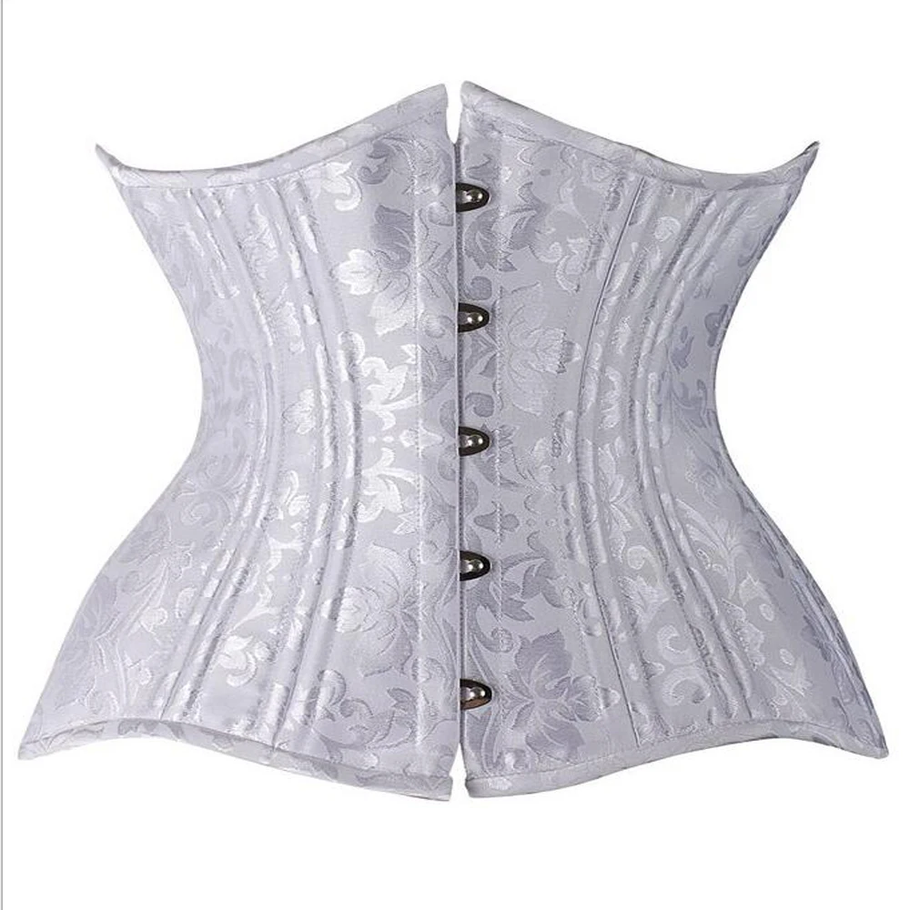 

Ladies' Fajas Slimming Body Shaper Double Steel Bone Corset Waist Trainer Shapewear Gothic Corset, Black,white