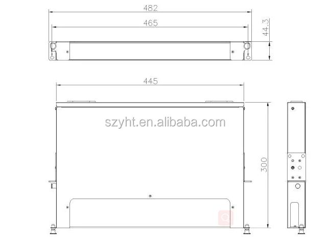 19inch rack mounted sliding MPO fiber optic patch panel 96 fibers