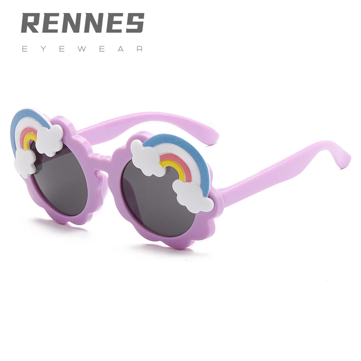 

[RTS] 2021 New Design Cute Colorful Rainbow Shape PC Frame Children Sunglasses For Boys And Girls Eyewear Glasses