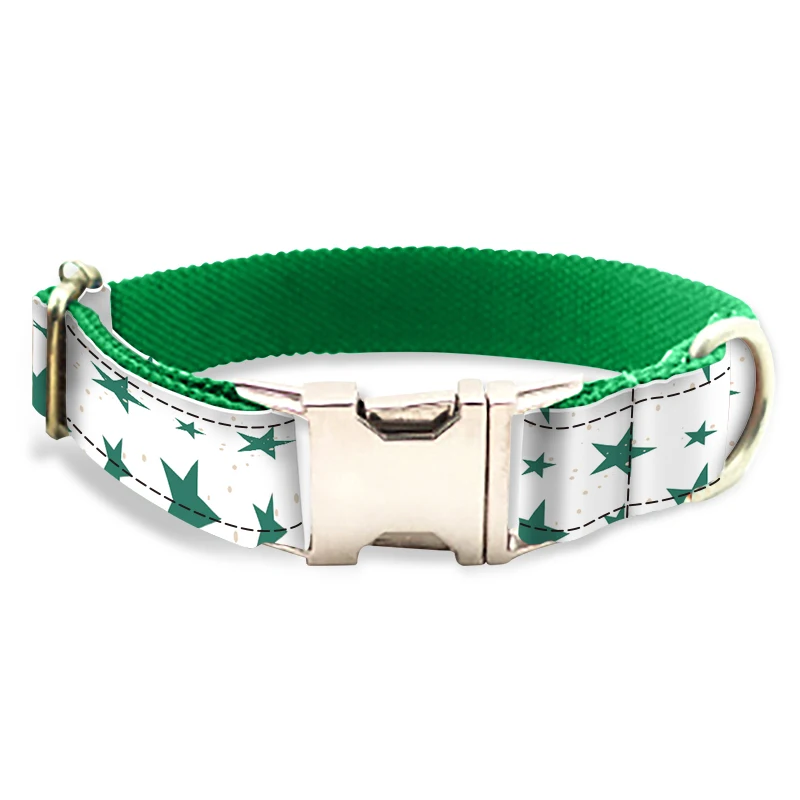 

Fashion Printed Nylon Pet Strap Quick Release Buckle Collar Training Dog Custom Pet Collars Fashion, Customized color