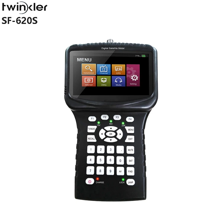 

Twinkler SF-620S HD Satellite Finder Meter Spectrum Analyzer 4.3 inch LCD Screen USB WiFI Powervu MPEG4 Digital Sat Finder