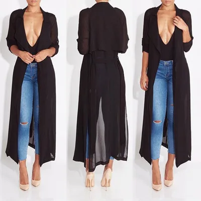 

Fashion long-sleeved cardigan chiffon coat