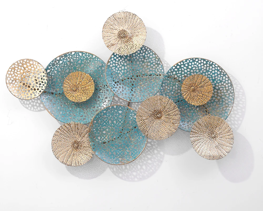 

Art flower Metal Decoration Items metal wall tree of life decor for Home Decoration, Blue/gold