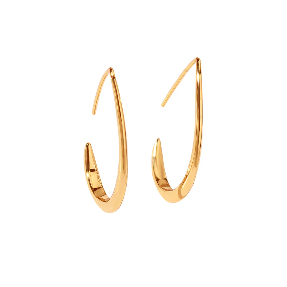 

Minimalist Fashion Geometric Shaped Gold Plated Hook Earrings Drop s925 Sterling Silver Finger Jewelry