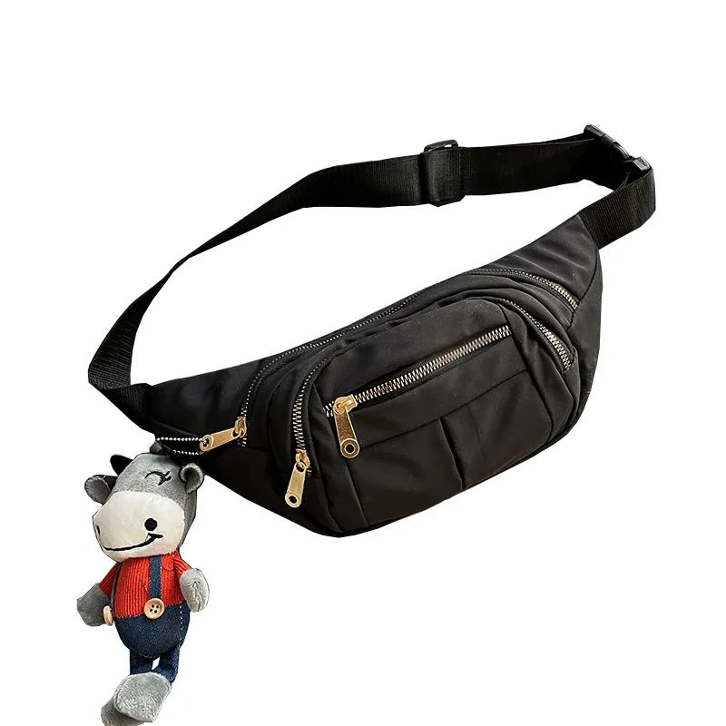 

wholesalewaterproof sport nylon fanny sport elastic waist bag, Black