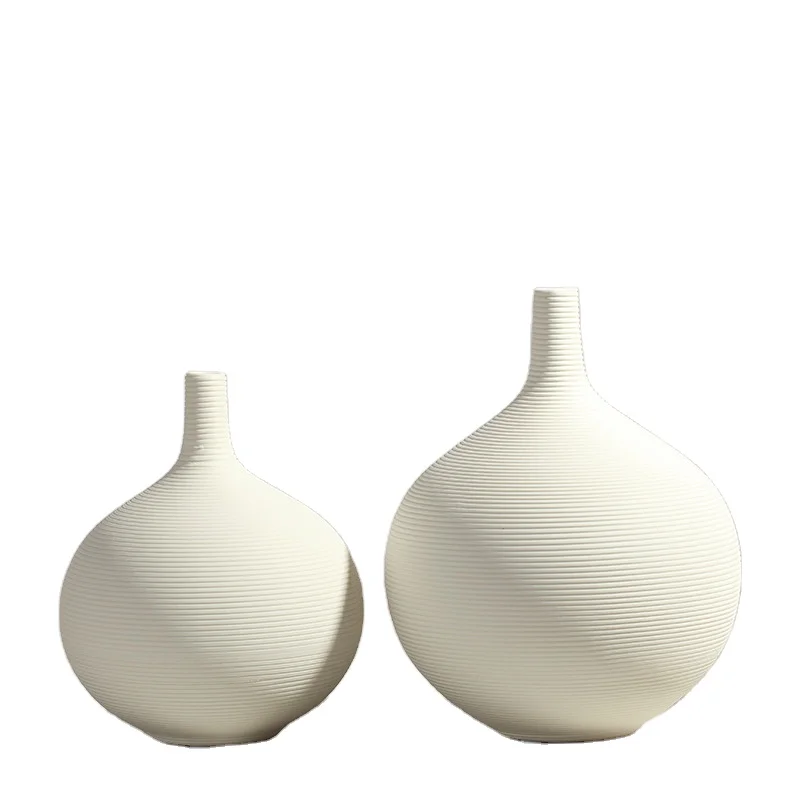 

Line Design Wholesale Matte Minimalist Modern White Home Flower Decoration Nordic Ceramic Vase, Vase For Home Decoration