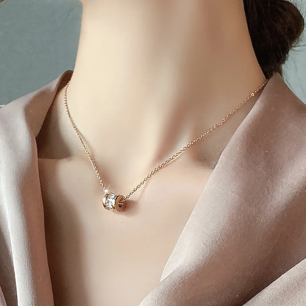 简约毛衣链钛钢锁骨链饰品任意名称11字体款式适合女生选择女性首饰