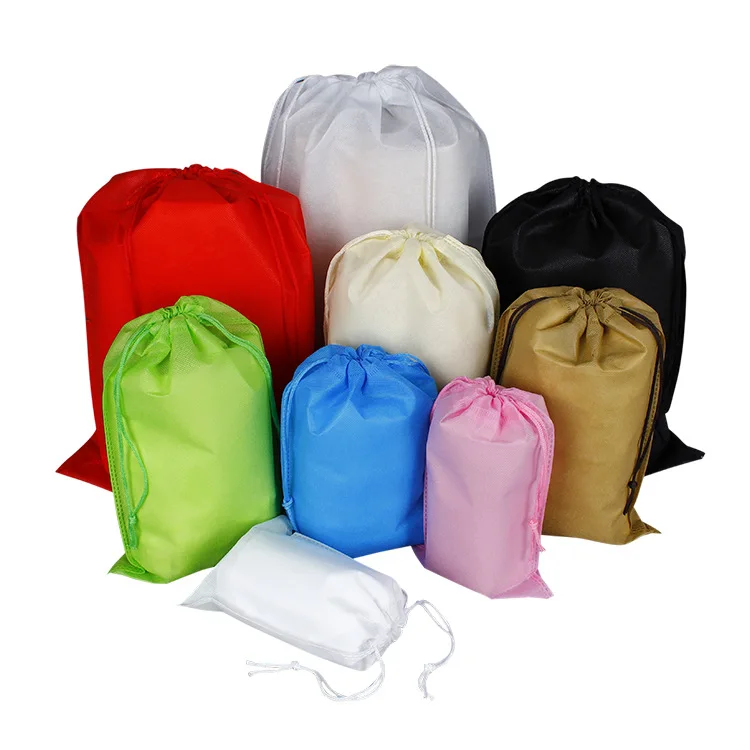 

Spot non-woven bags shoes clothing dustproof toy building blocks drawstring storage bag drawstring pockets can print LOGO, 14color
