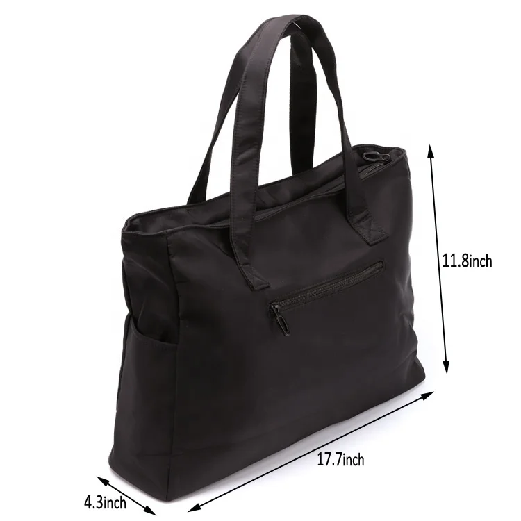 Custom Daily Nylon Travel Tote Bag Man Women Black Shoulder Gym Beach
