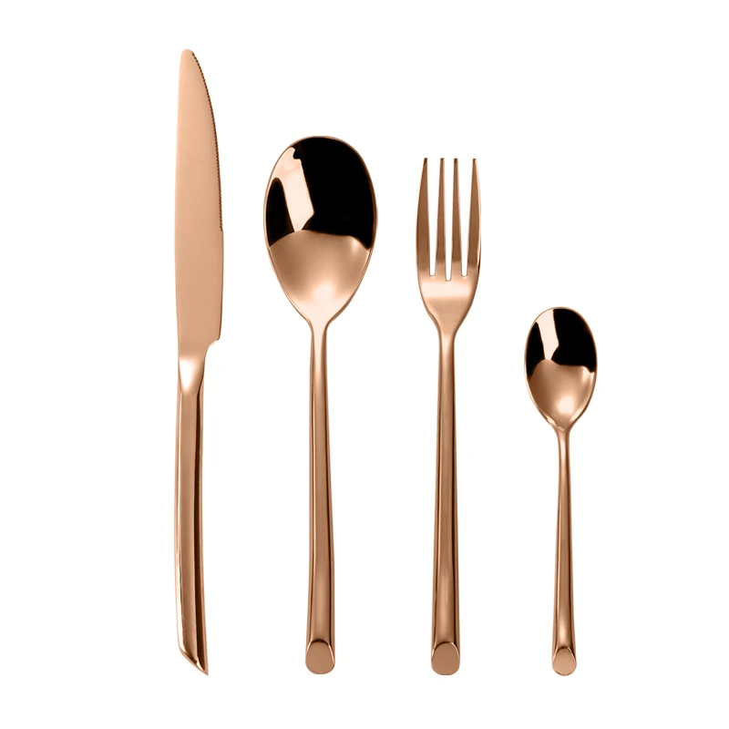 

jieyang bulk stainless steel cutlery 16 piece unique handle ss cutleries 18/10 luxury rose gold cutlery set, Silver, gold, rose gold, black