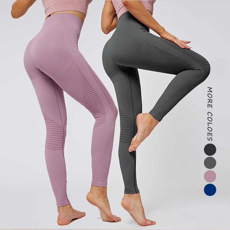 New High Waist Tummy Control Seamless Plain Yoga Sports Leggings Womens Workout Leggings