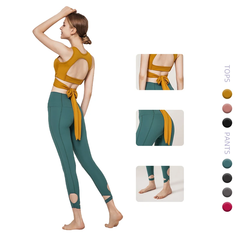 

High quality free collocation women sports wear bra set ladies activewear seamless yoga custom fitness leggings, Customized colors