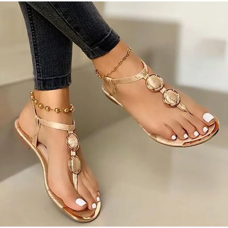 

New 2021 fashion all-match beach flip-flop Roman shoes summer flat sandals