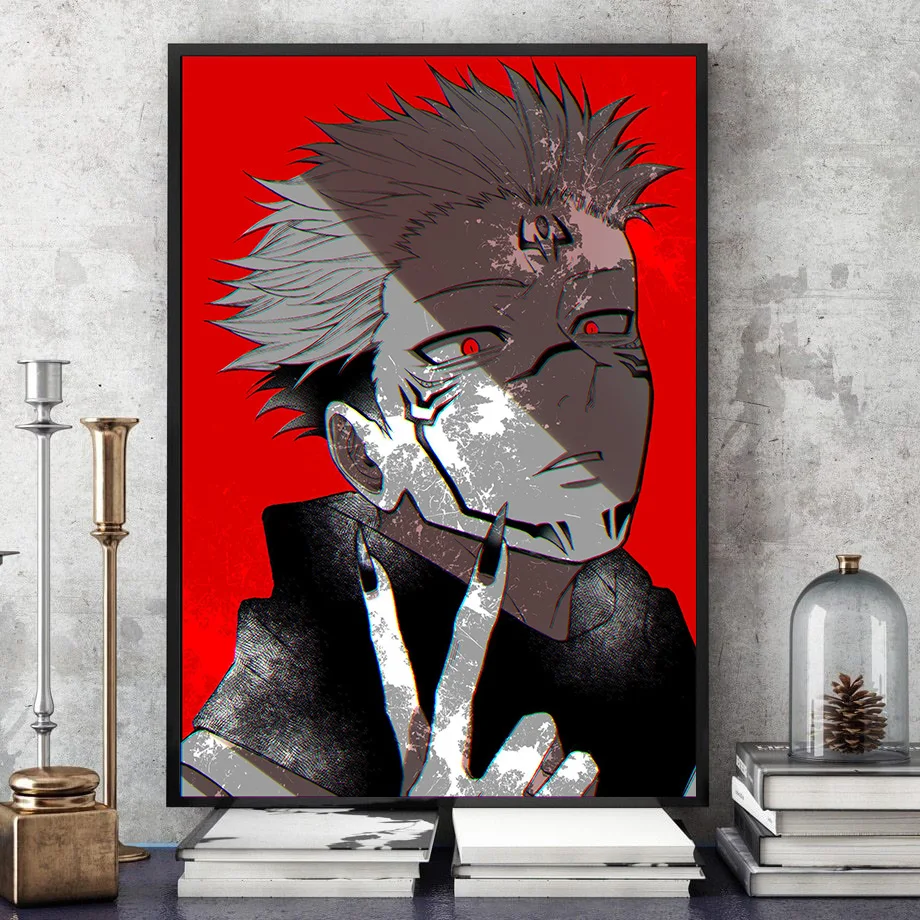 

Jujutsu Kaisen Sukuna Anime Canvas Painting Decor Wall Art Pictures Bedroom Study Home Living Room Decoration Prints Poster