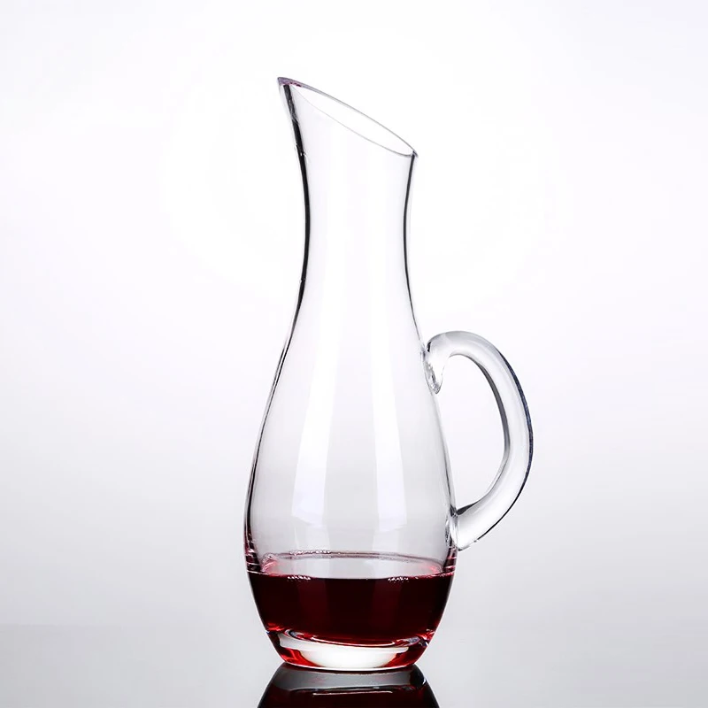 

Culinaire 1800 ml (60.8 oz) Crystal Glass Wine Decanter/Wine Carafe with Handle, Transparent