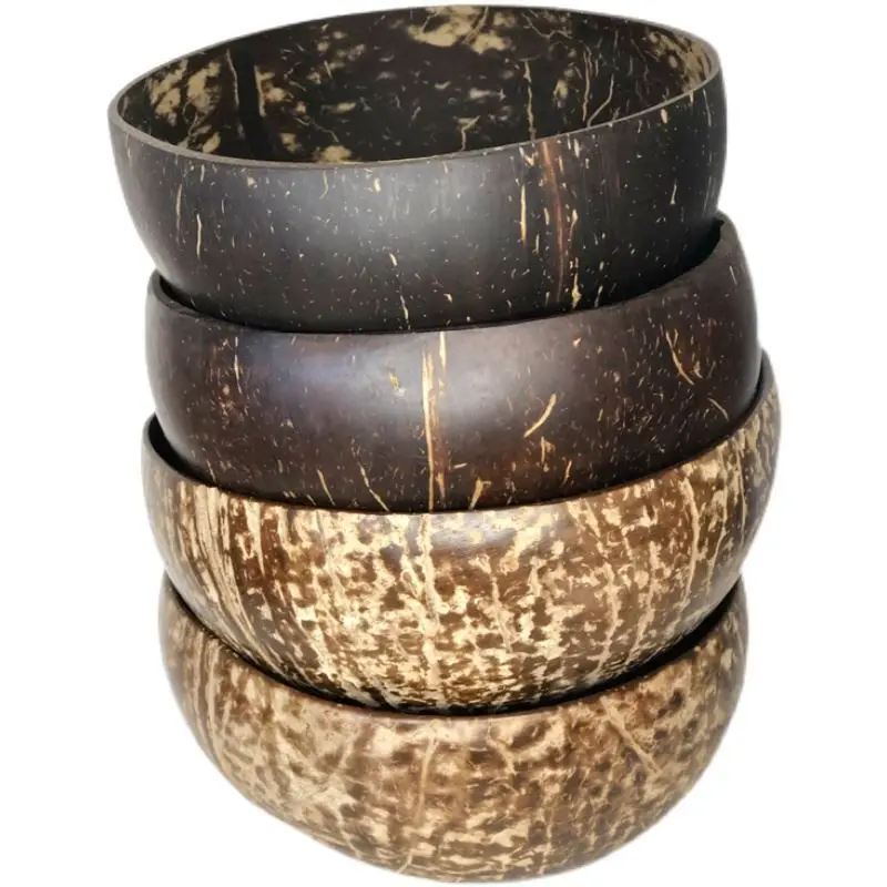 

Customized High Quality Natural Smoothie Coconut Salad Bowl Eco-friendly Wholesale Natural Coconut Shell Bowl, Brown