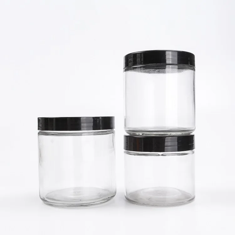 

3oz 6 oz 12 oz 16oz Glass Jar with Lids Food Storage Jar, Clear, also can be customized