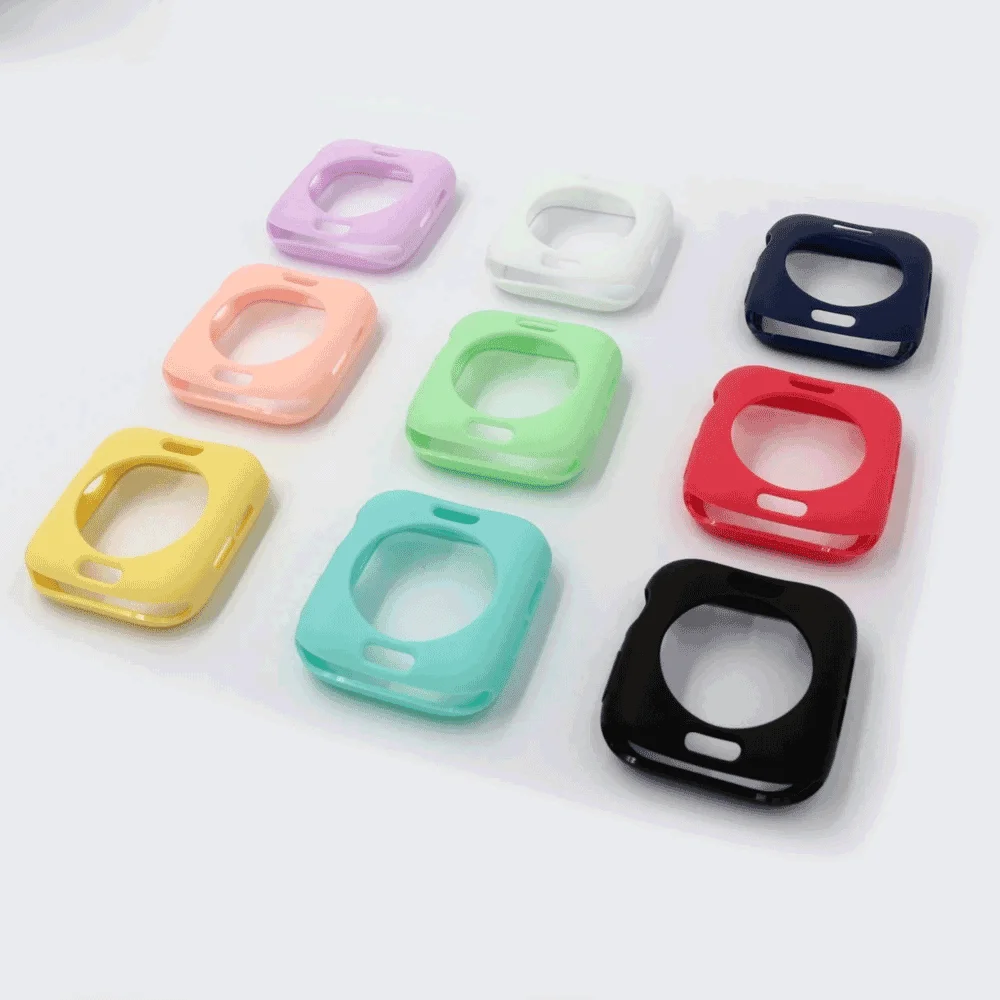 

Candy Color Dual Soft TPU Rubber Sport Frame Case For Apple Watch 1 2 3 4 5 Case For iWatch 38mm 40mm 42mm 44mm Watch Cover, 9 colors