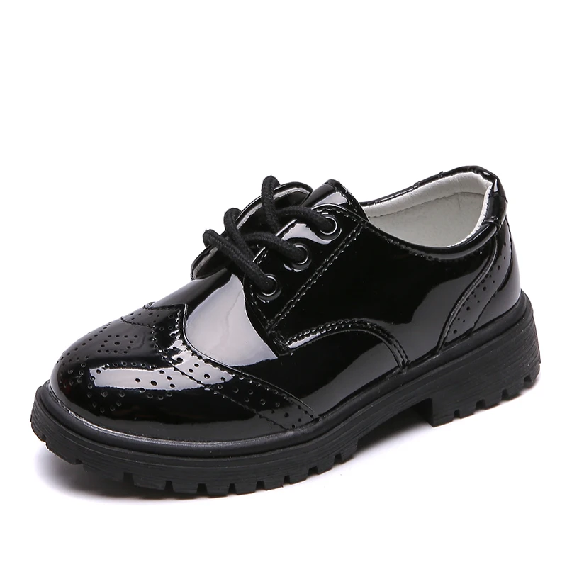 

Wholesale Patent Leather Cheap Children Dress Shoes Kids Boys Black School Shoes, Black/white/brown