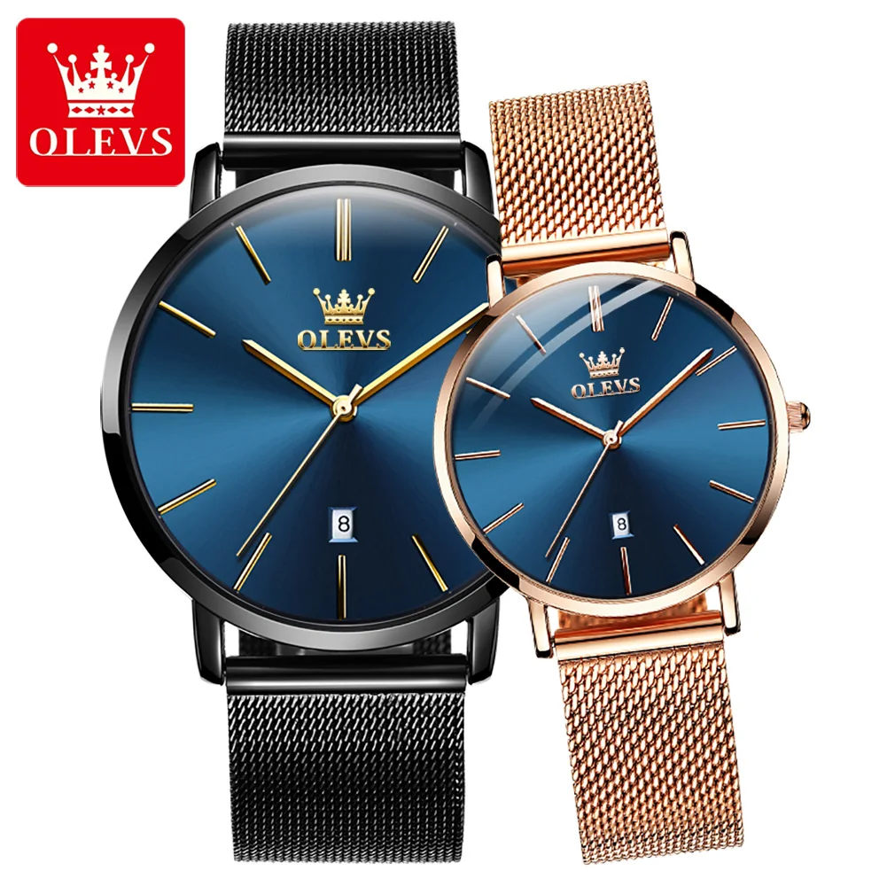 

OLEV 5869 Auto date Analog Quartz Minimalist Pu Leather Watch OEM Custom Logo for Men and Women Sport Luxury Digital
