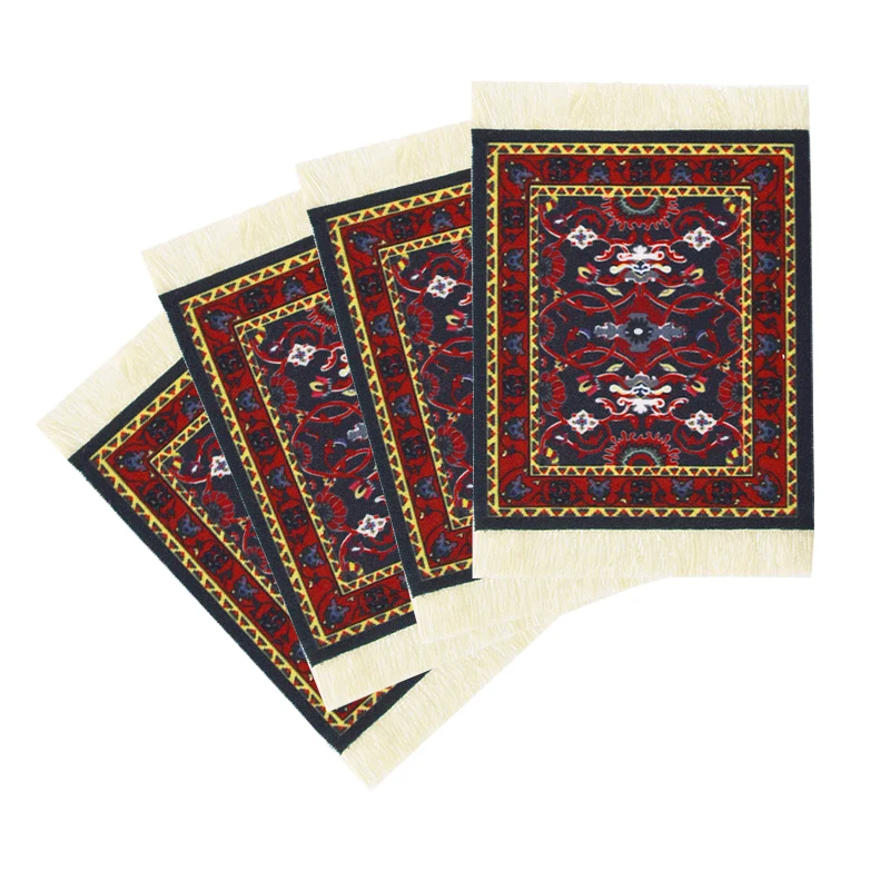 

vintage Persian carpet cup pad rug drink coaster
