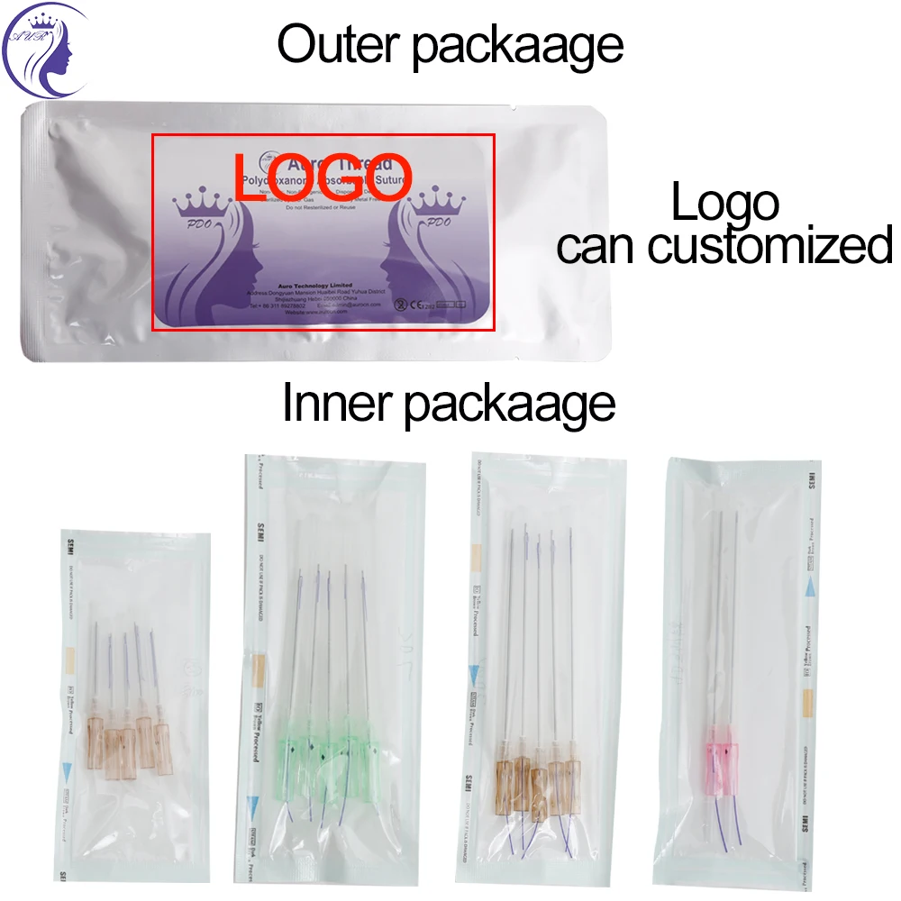 
Cosmetic molding thread pdo thread lift face 19G 100mm W blunt cannula v lifting pdo cog threads suture 