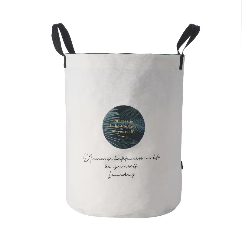 

Thickened Large Sized Laundry Basket with Durable Handle, Drawstring Round Linen Collapsible Laundry Storage Basket