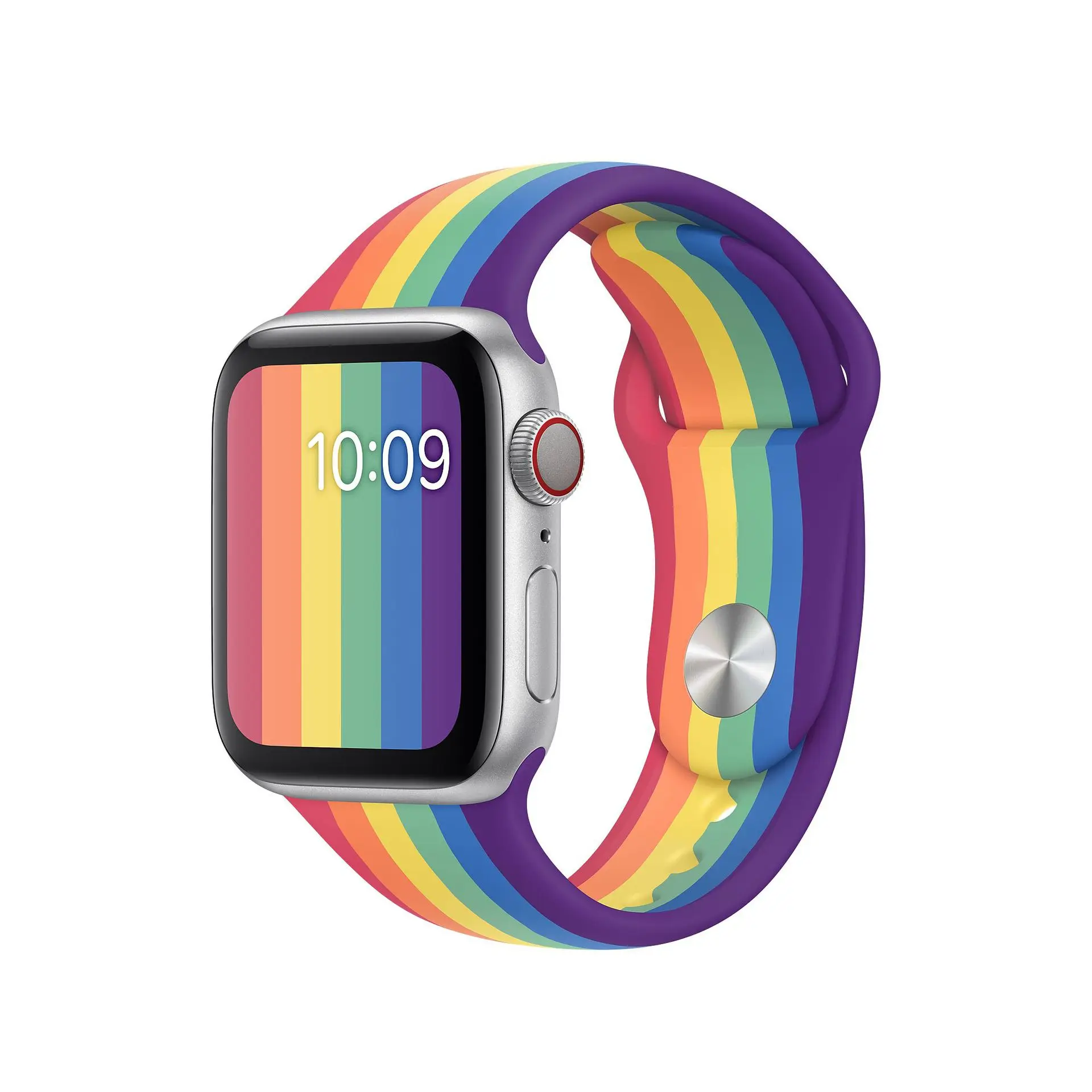 

China manufacture soft rubber band factory price bands rainbow color straps for apple watch silicone strap