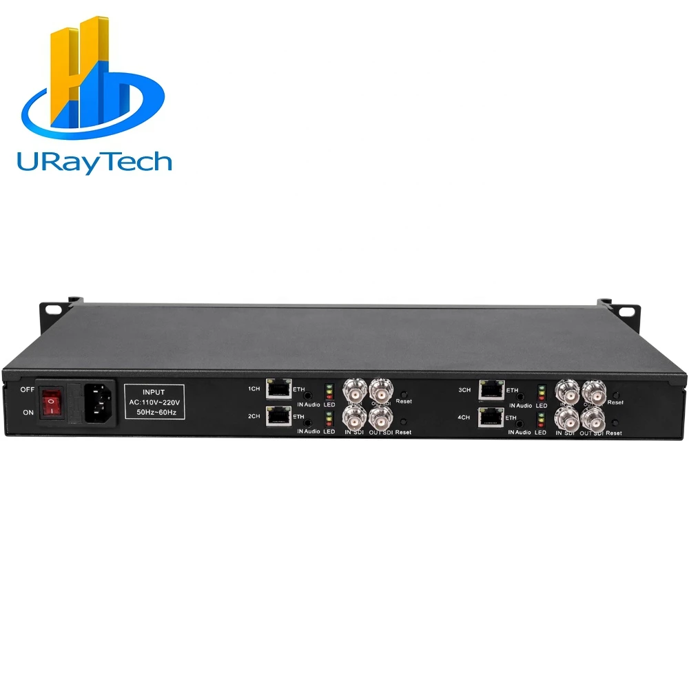

URay MPEG-4 H.264 /AVC 1U Rack 4 Channels HD /3G SDI To IP Video Audio Streaming Encoder USE264-4L