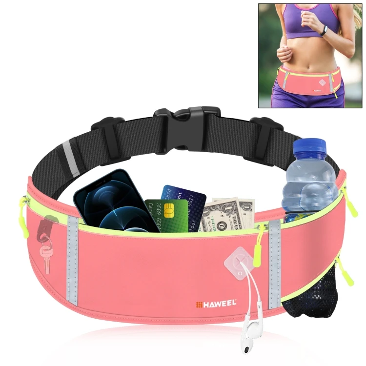 

Fast Shipping Factory HAWEEL Running Belt Waterproof Waist Fanny Pack Bag Sports Waterproof Waist Phone Pocket 100% Polyester