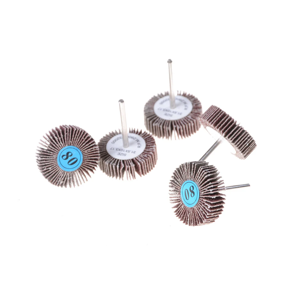 

5Pcs/set 80 Grit Grinding Sanding Flap Polishing Sandpaper Polisher Flap Wheel Discs For Rotary Tools 32mm Top Quality