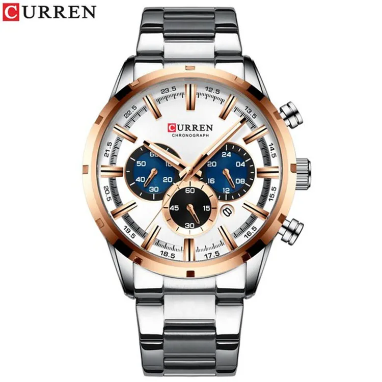 

CURREN Watches Men 8355 Men Watches Luxury Stainless Steel Chronograph Quartz Wrist Watch relojes, 5 colors