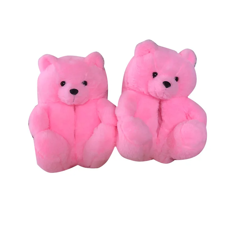 

kids teddy bear slippers 2021 new arrivals Wholesale Plush  fits all 1-3 years old children toddler teddy bear slippers, Mixed color
