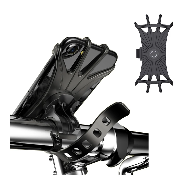 

Non-Slip Silicone Universal Bicycle Motorcycle Handlebar Mount Holder Bike Phone Holder, Black