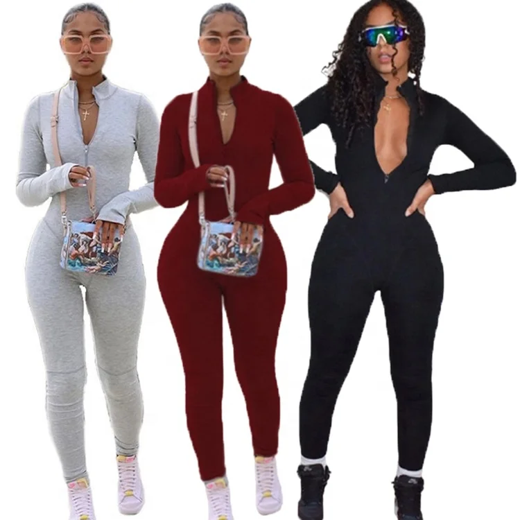 

Fashion Clothing Sexy Plus Size Breathable Bodysuits Rompers One Piece Women Jumpsuit, Black / burgundy / light gray