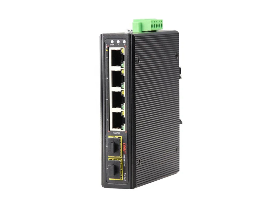 

ONV 6 ports Gigabit industrial switch with 4*10/100/1000M RJ45 unmanaged DC12-48V ethernet network fiber switch