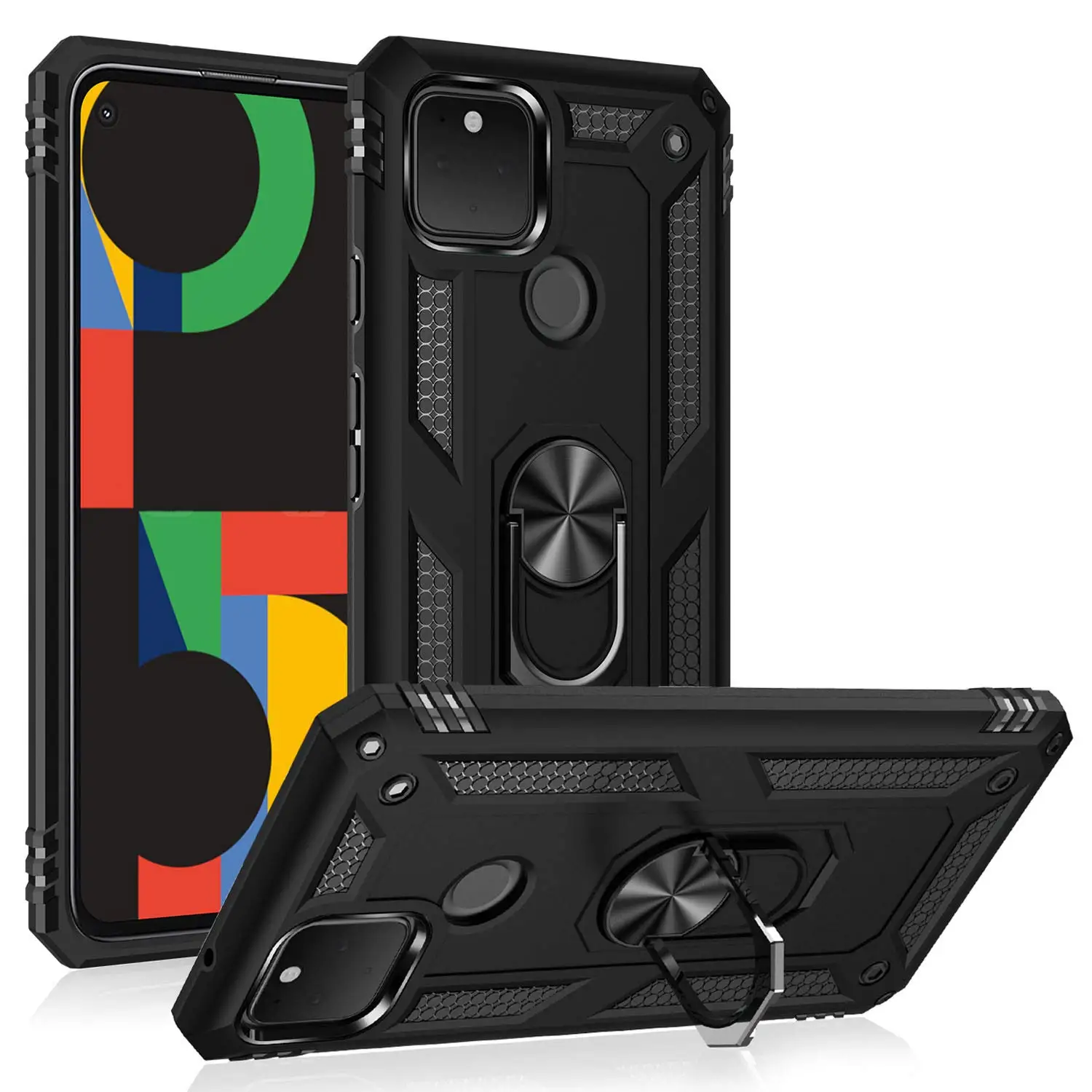 

Ring Car Mount Kickstand Shockproof Bumper Cover Case for Google Pixel 5 5G