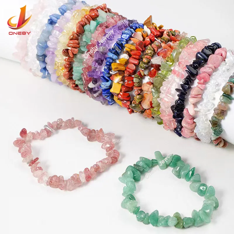 gemstone chakra crystal couple Healing energy tumble stone bracelets fashion jewelry bracelets & bangles