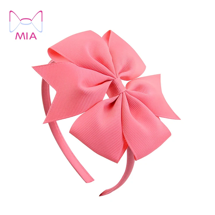 

Mia Free Shipping  Girls Bow Hairband Children's Candy Colors Hair Band With Ribbon Bow Girls Hair Accessories, Picture shows