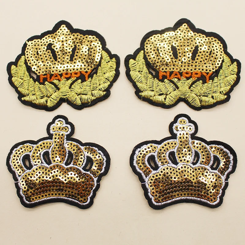 

Small crown Sequin patch stamp popular crown dress chest bead patch patch accessories