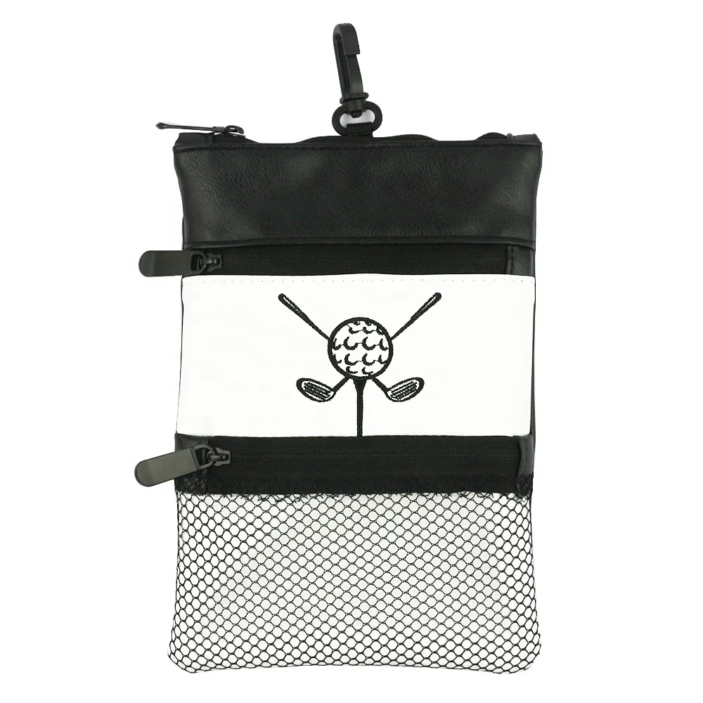 

Golf Accessories PU Leather Golf Ball Pouch Storage Sack Golf Pouch Bag