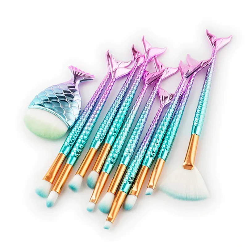 

Mermaid Makeup Tools Cosmetic Rainbow Foundation Makeup Brush brocha de maquillaje, Colorful