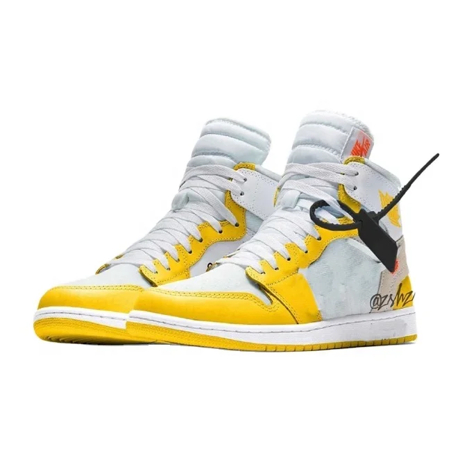 

1 Canary Yellow Men women sneakers fashion casual sports shoes basketball shoes xmdylan