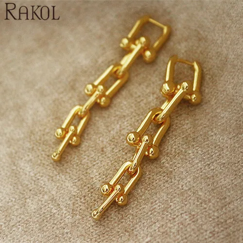 

RAKOL EP2636 korean geometric earings 18k gold jewelry for women 2021 from Yiwu RAKOL famous brand, Picture shows