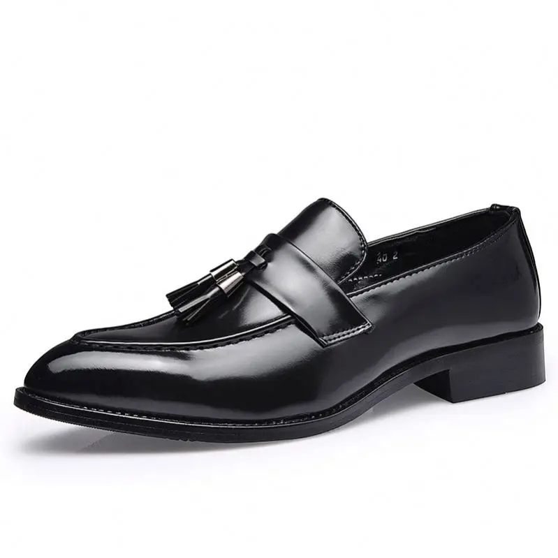 

Fashion Men Leather Business Shoes Pointed Formal Office Oxford Soft Leisure Slip-on Tassel Casual Loafers Flat Moccasins Work