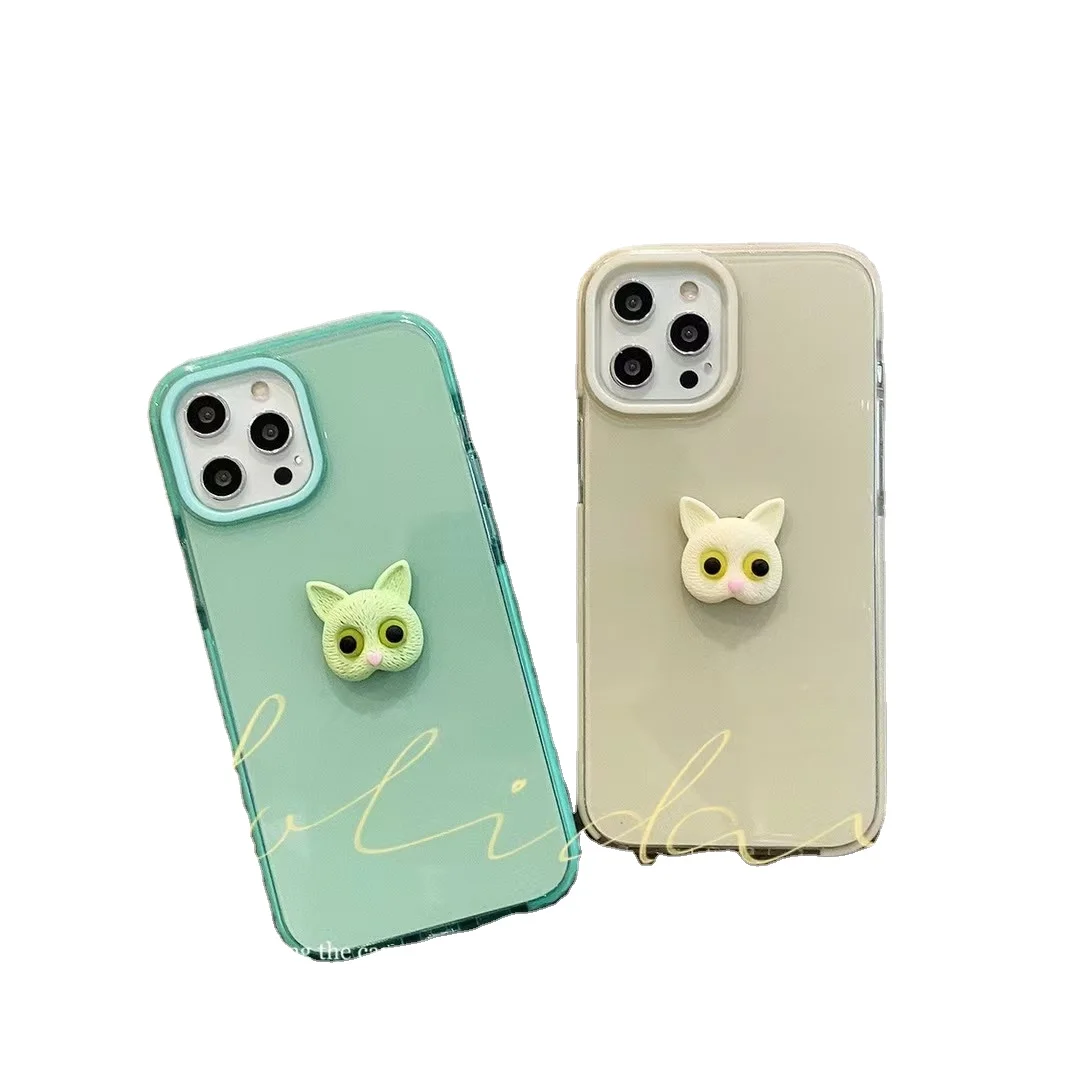 

Net Red Cat Head Style Cute Mobile Phone Case for iphone 11 12 13 pro max, 2 designs